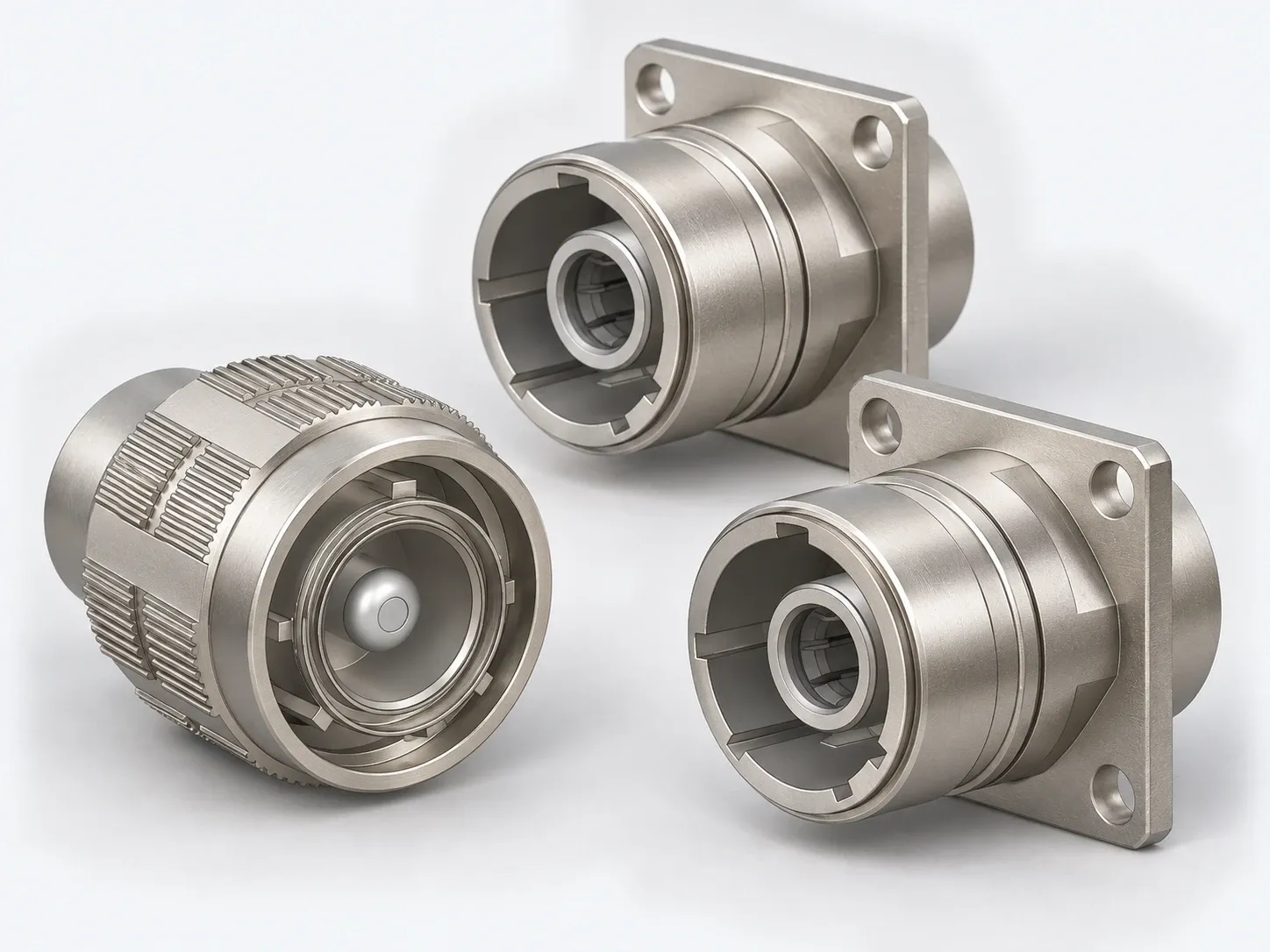 J599HV high-voltage square-flange receptacle